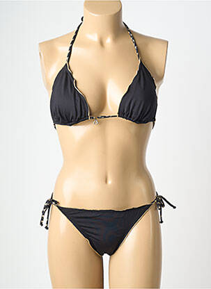 Maillot de bain 2 pièces stretch haut triangles noir BANANA MOON femme
