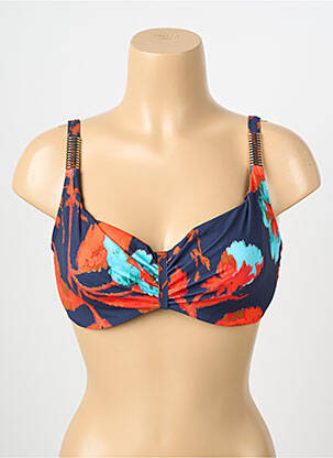 Haut de maillot de bain stretch haut soutien-gorge emboitant bleu CHANTELLE femme