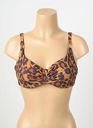 Haut de maillot de bain stretch haut soutien-gorge emboitant marron CHANTELLE femme