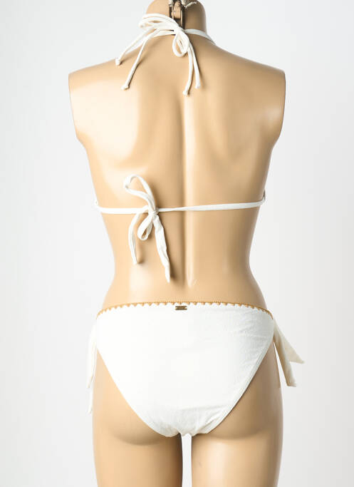 Maillot de bain 2 pièces stretch haut triangles blanc BANANA MOON femme