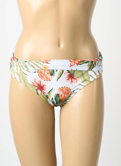 Bas de maillot de bain imprimé fantaisie culotte blanc BANANA MOON femme