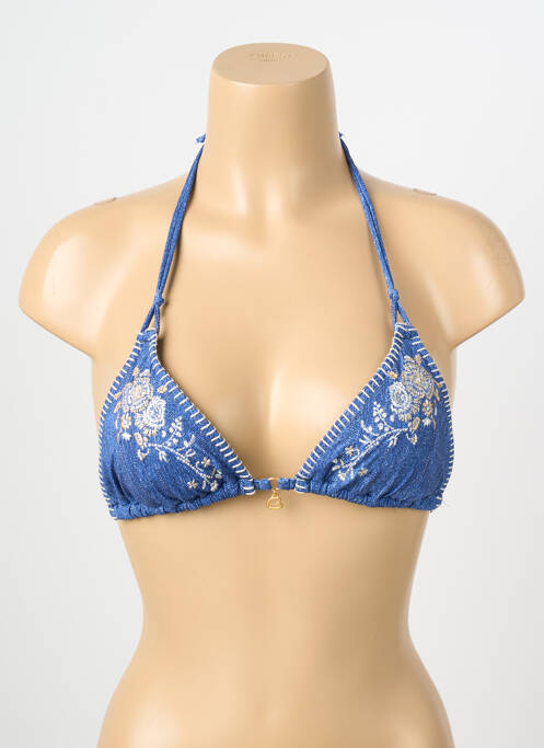 Haut de maillot de bain stretch haut triangles bleu BANANA MOON femme