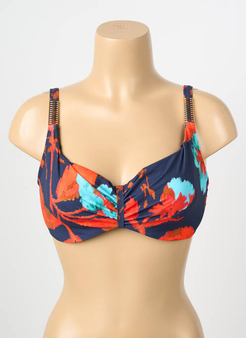 Haut de maillot de bain stretch haut soutien-gorge emboitant bleu CHANTELLE femme