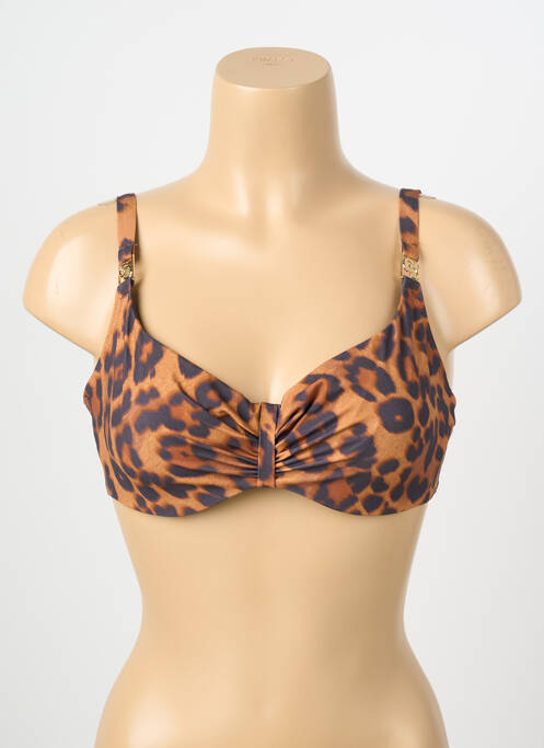 Haut de maillot de bain stretch haut soutien-gorge emboitant marron CHANTELLE femme