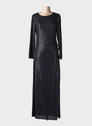 Robe longue manches longues manches longues noir ESPERANCE femme