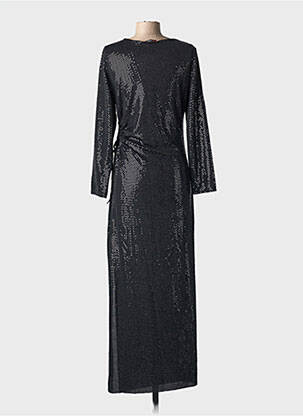 Robe longue manches longues manches longues noir ESPERANCE femme