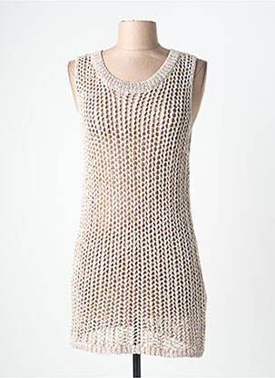 Top coupe cintrée sans manche beige SOYACONCEPT femme