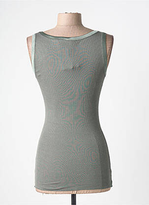 Top coupe cintrée sans manche vert SOYACONCEPT femme