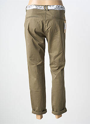 Pantalon 7/8 fermeture zippée sous rabat boutonné vert LE TEMPS DES CERISES femme