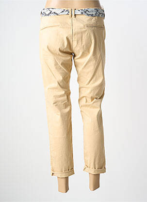 Pantalon 7/8 fermeture zippée sous rabat boutonné beige LE TEMPS DES CERISES femme