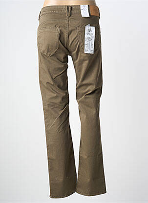 Pantalon droit fermeture zippée sous rabat boutonné vert LE TEMPS DES CERISES femme