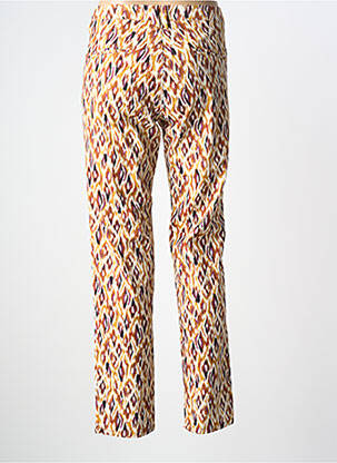 Pantalon droit fermeture zippée sous rabat boutonné marron LE TEMPS DES CERISES femme