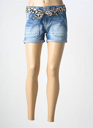 Short tissage denim bleu LE TEMPS DES CERISES femme