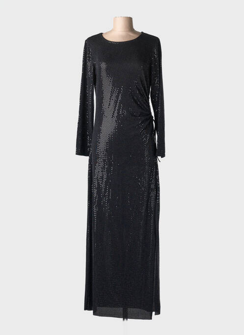 Robe longue manches longues manches longues noir ESPERANCE femme