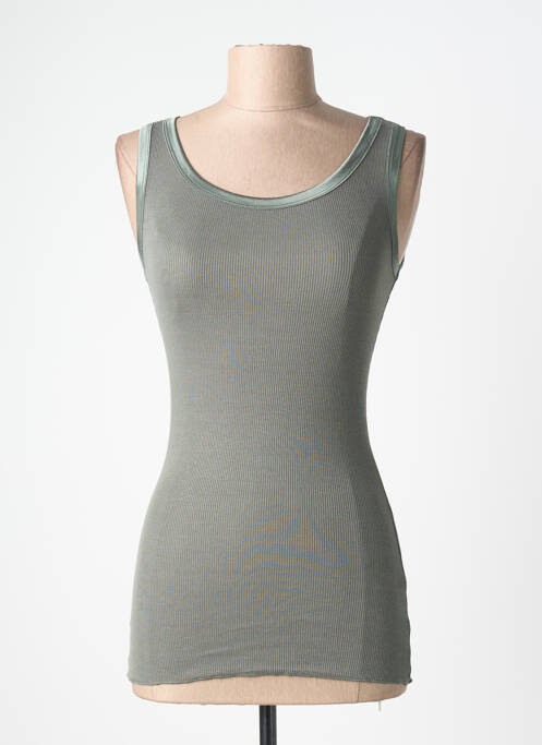 Top coupe cintrée sans manche vert SOYACONCEPT femme