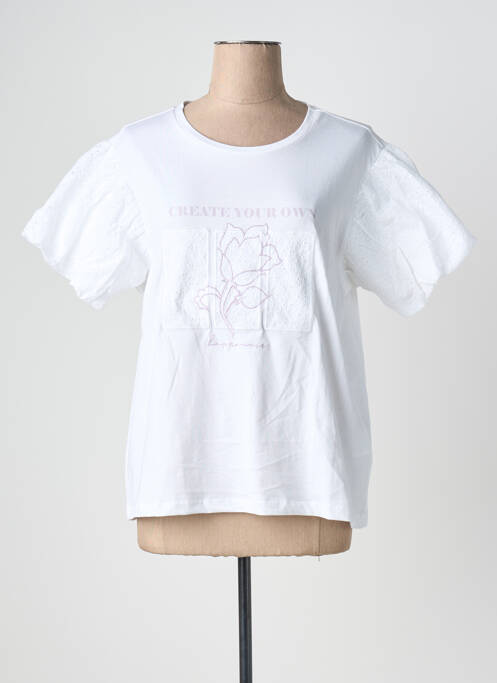 T-shirt coupe droite manches courtes blanc TIFFOSI femme