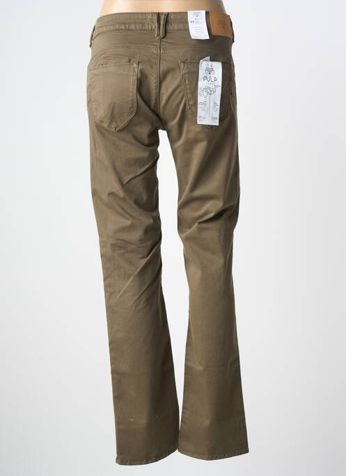 Pantalon droit fermeture zippée sous rabat boutonné vert LE TEMPS DES CERISES femme