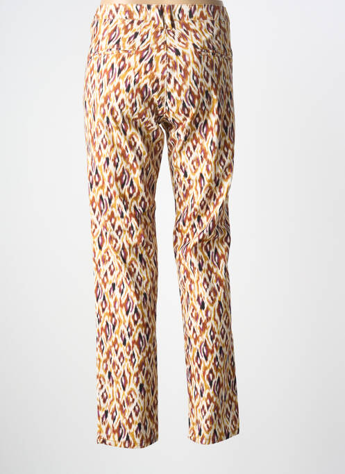 Pantalon droit fermeture zippée sous rabat boutonné marron LE TEMPS DES CERISES femme