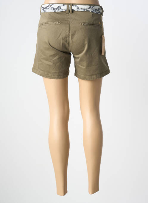 Short fermeture zippée sous rabat boutonné vert LE TEMPS DES CERISES femme
