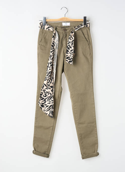 Pantalon slim poches vert LE TEMPS DES CERISES femme