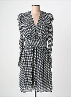 Robe courte coupe fluide manches longues noir SENES femme