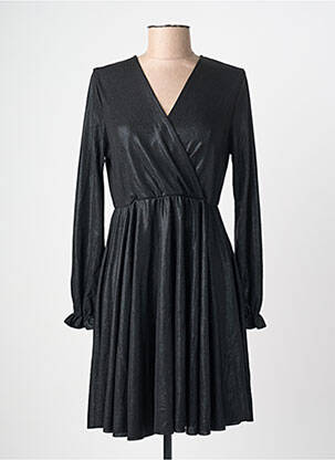 Robe courte coupe fluide manches longues noir ESPERANCE femme