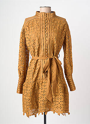 Robe courte manches longues manches longues beige LM LULU femme