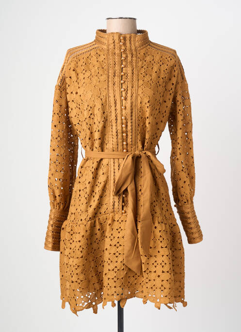 Robe courte manches longues manches longues beige LM LULU femme