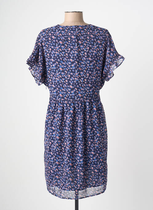 Robe courte manches courtes manches courtes bleu LE TEMPS DES CERISES femme