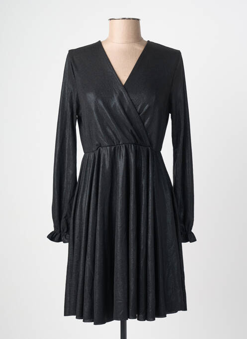 Robe courte manches longues manches longues noir ESPERANCE femme