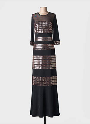 Robe longue manches longues manches longues noir JOSEPH RIBKOFF femme