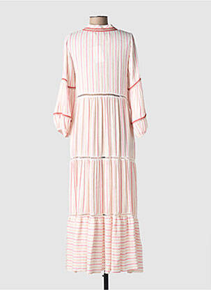 Robe longue coupe évasée manches 3/4 rose PHO FIRENZE femme