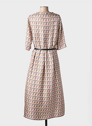 Robe longue imprimé fantaisie manches 3/4 violet MAX MARA femme