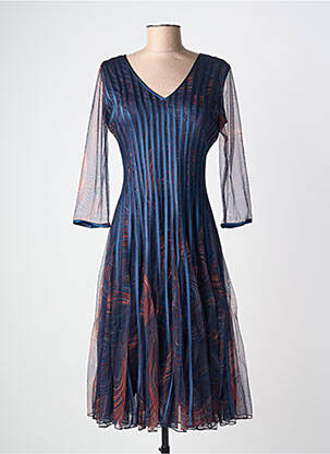 Robe courte manches 3/4 manches 3/4 bleu PROMULIAS femme