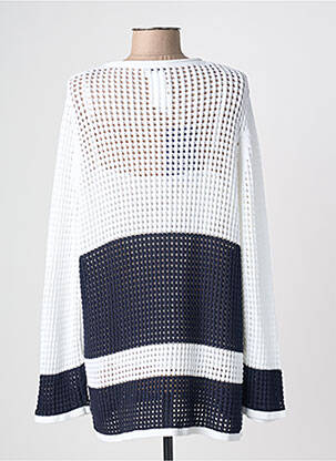Pull maille ajourée manches longues blanc VOYAGE BY MARINA RINALDI femme