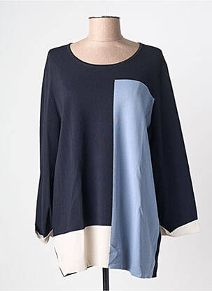 Pull coupe droite manches longues bleu VOYAGE BY MARINA RINALDI femme