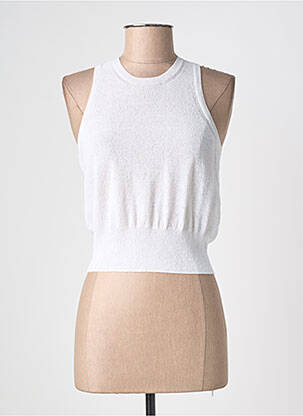 Top tissage jersey sans manche blanc MAX MARA femme
