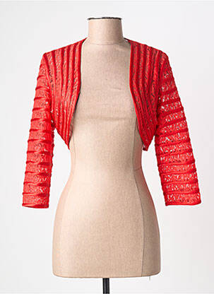 Boléro effet matière satinée rouge PROMULIAS femme