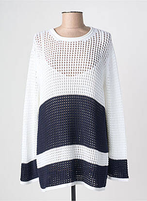 Pull maille ajourée manches longues blanc VOYAGE BY MARINA RINALDI femme