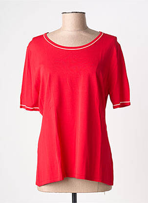 Pull coupe cintrée manches courtes rouge MARINA RINALDI femme