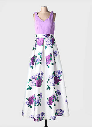 Robe longue imprimé fleurs sans manche violet PROMLIFE femme