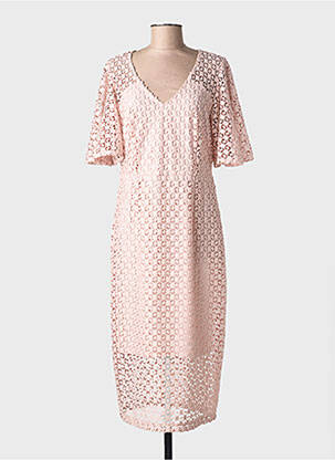 Robe mi-longue manches 3/4 manches 3/4 rose JOSEPH RIBKOFF femme