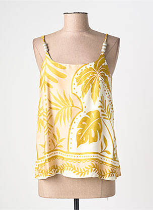 Top col carré fines bretelles beige BLEU BLANC ROUGE femme