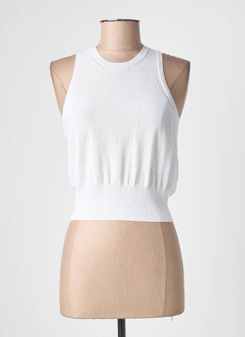 Top tissage jersey sans manche blanc MAX MARA femme