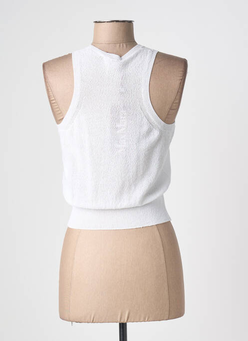 Top tissage jersey sans manche blanc MAX MARA femme