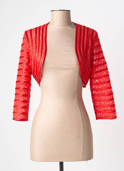 Boléro effet matière satinée rouge PROMULIAS femme