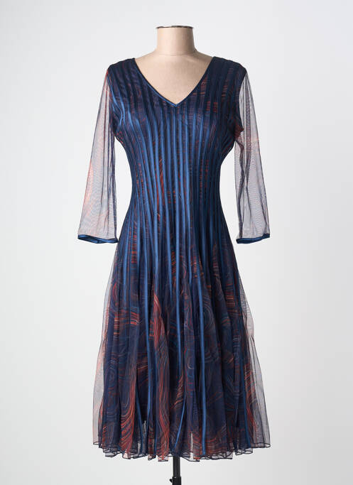 Robe courte manches 3/4 manches 3/4 bleu PROMULIAS femme