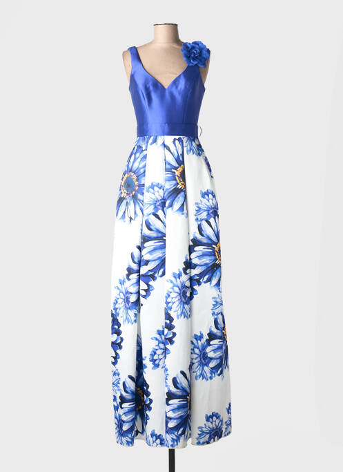 Robe longue imprimé fleurs sans manche bleu PROMULIAS femme