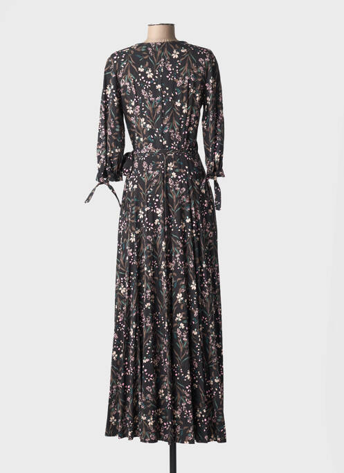Robe longue imprimé fleurs manches 3/4 noir ISABEL GARCIA femme