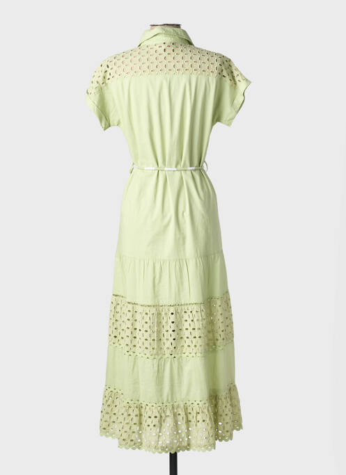 Robe longue manches courtes manches courtes vert FUEGO WOMAN femme